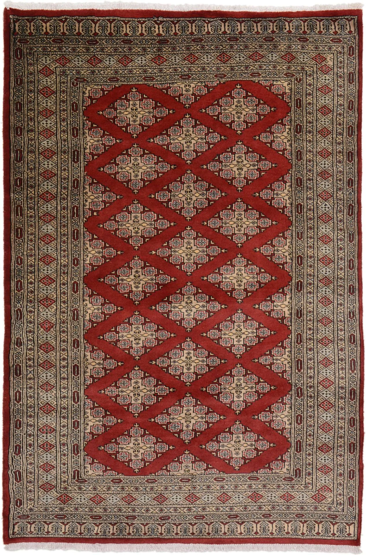 Wool Pakistani Rug 122 × 185 cm, hand-knotted