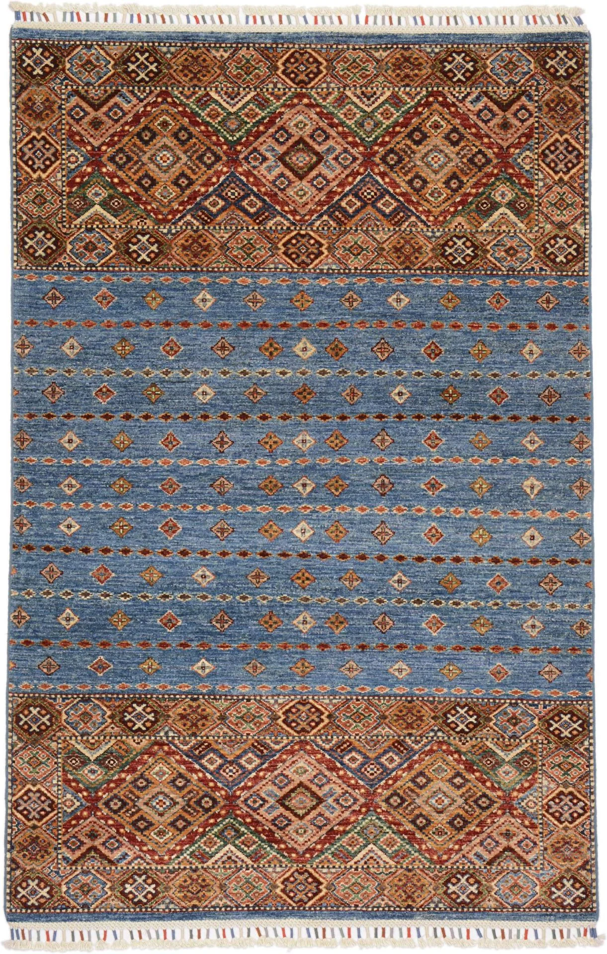 Hand-Knotted Samarkand Pakistani Rug, 124 × 189 cm, Wool