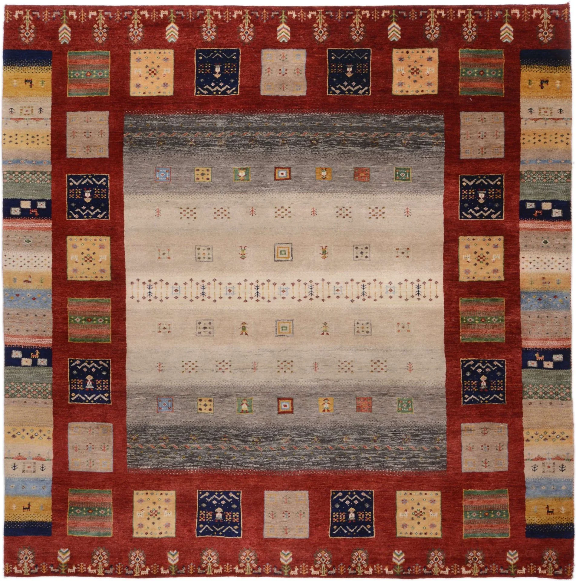 Loribaft Indian Rug 202 × 203 cm in Wool, hand-knotted