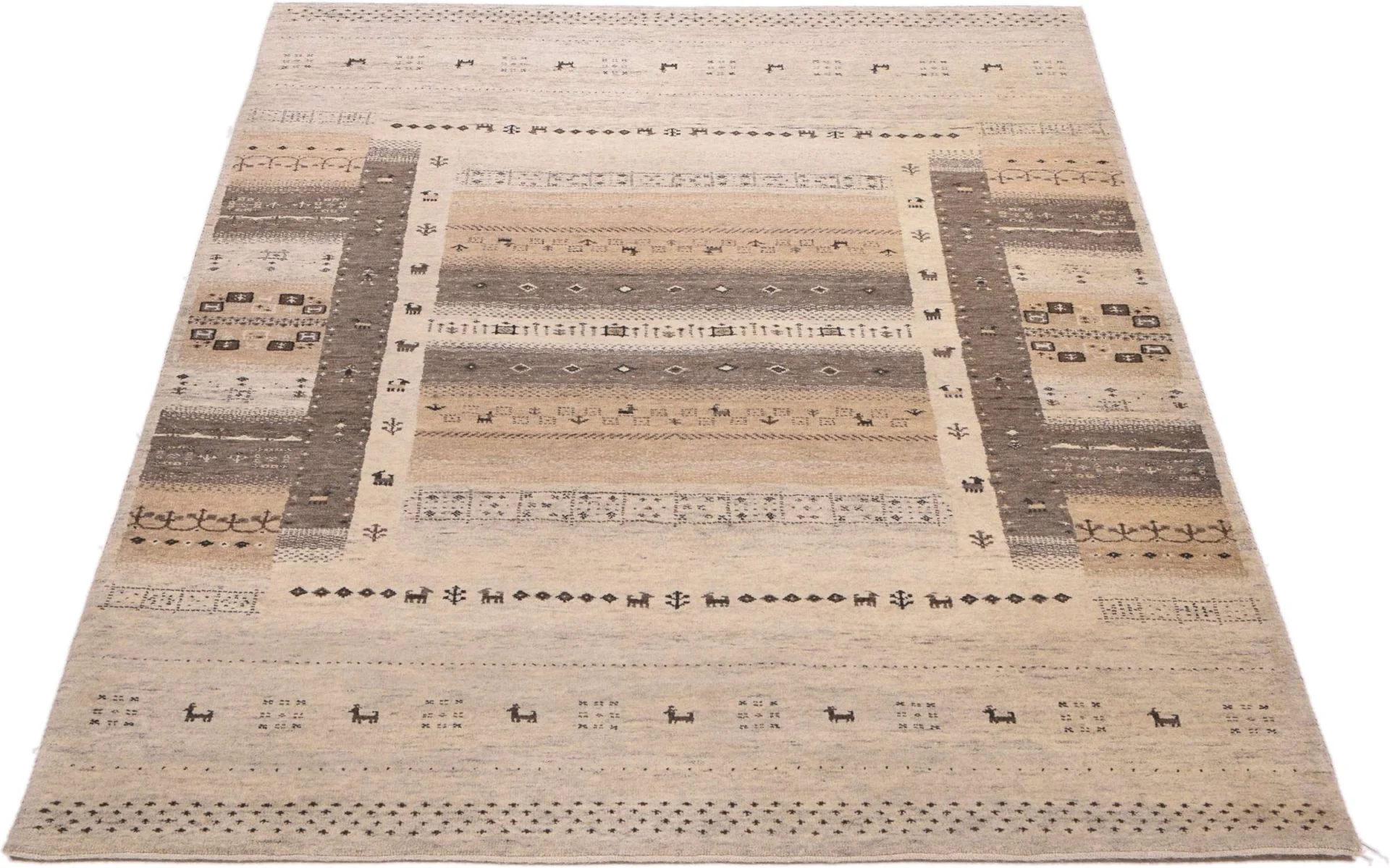 Alternative view of Loribaft Indian Rug 141 × 209 cm in Wool, hand-knotted