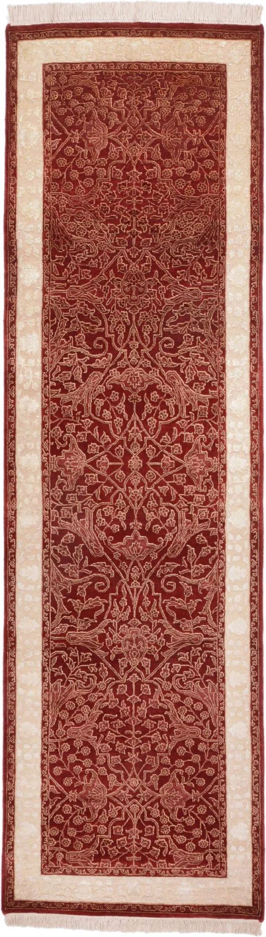 Wool Tabriz Indian Rug 85 × 290 cm, hand-knotted