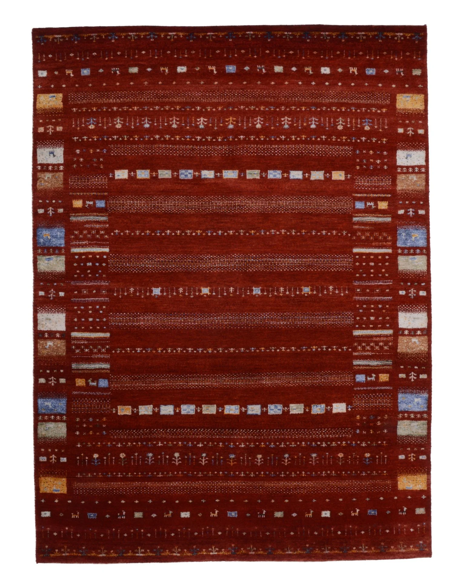 Hand-Knotted Loribaft Indian Rug, 152 × 206 cm, Wool