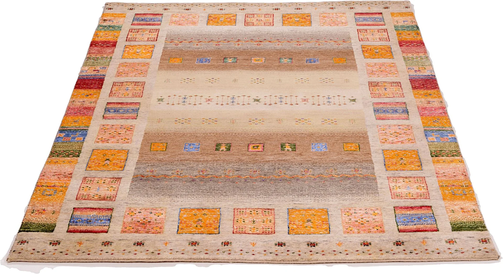 Hand-Knotted Loribaft Indian Rug, 156 × 209 cm, Wool & Silk - Image 3