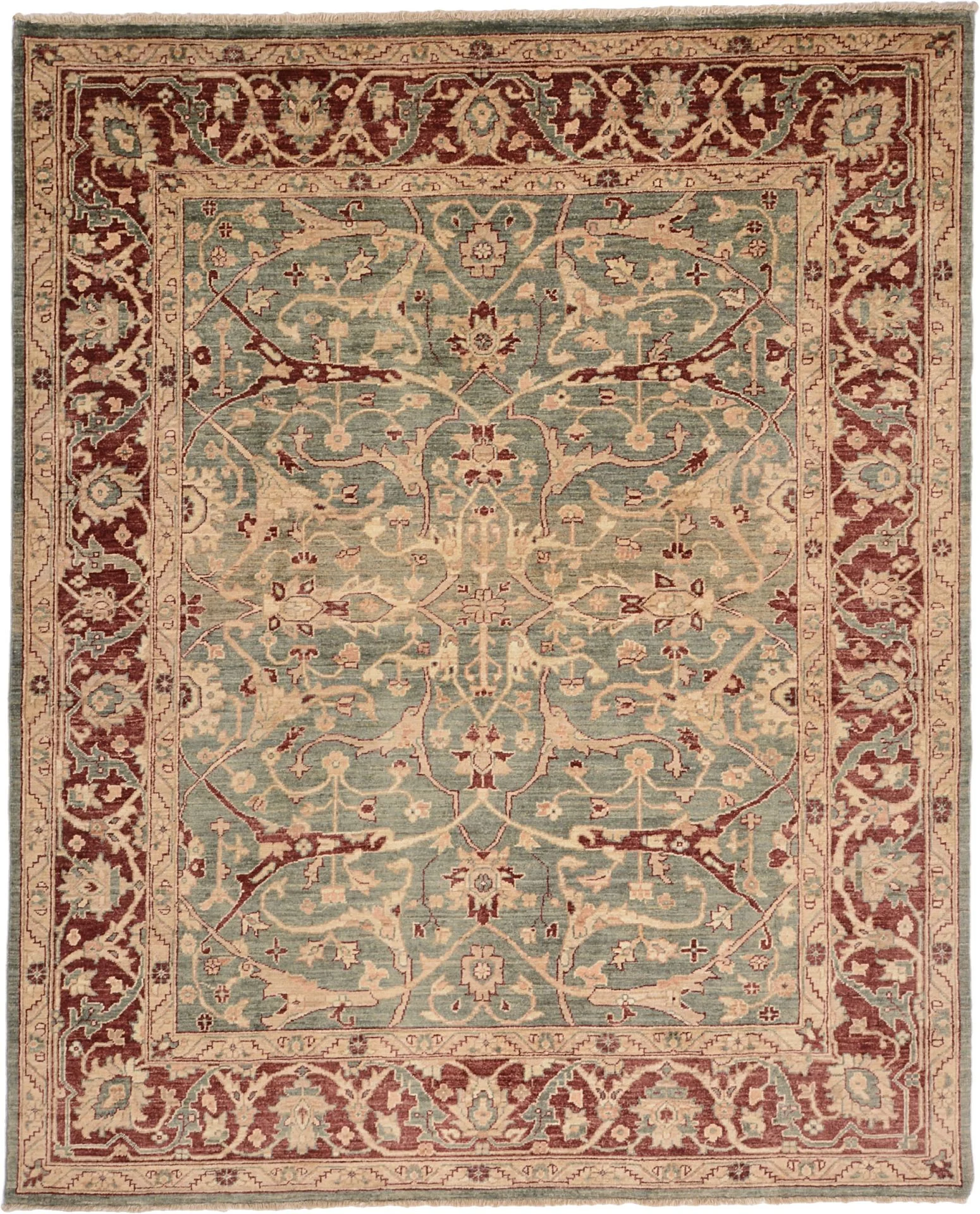 Hand-Knotted Ziegler Pakistani Rug, 198 × 243 cm, Wool