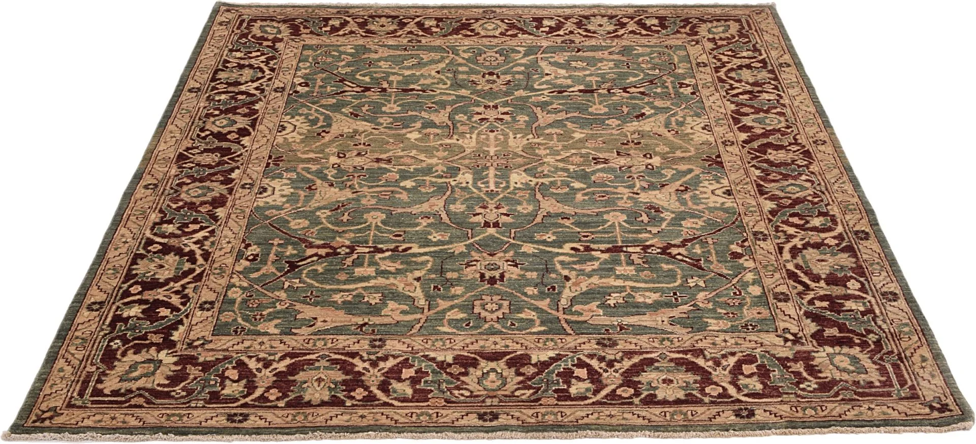 Alternative view of Hand-Knotted Ziegler Pakistani Rug, 198 × 243 cm, Wool