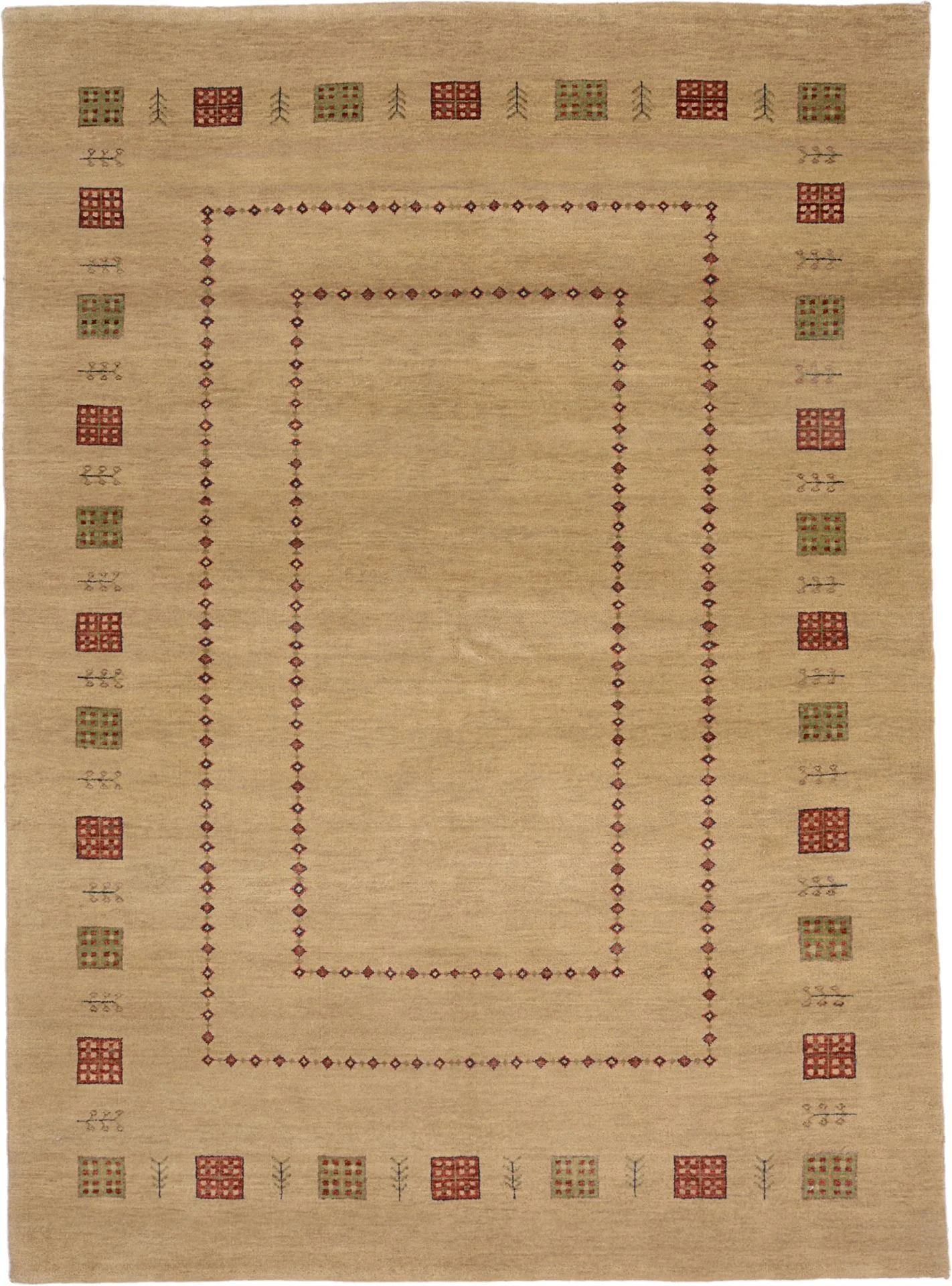Wool Loribaft Indian Rug 148 × 203 cm, hand-knotted