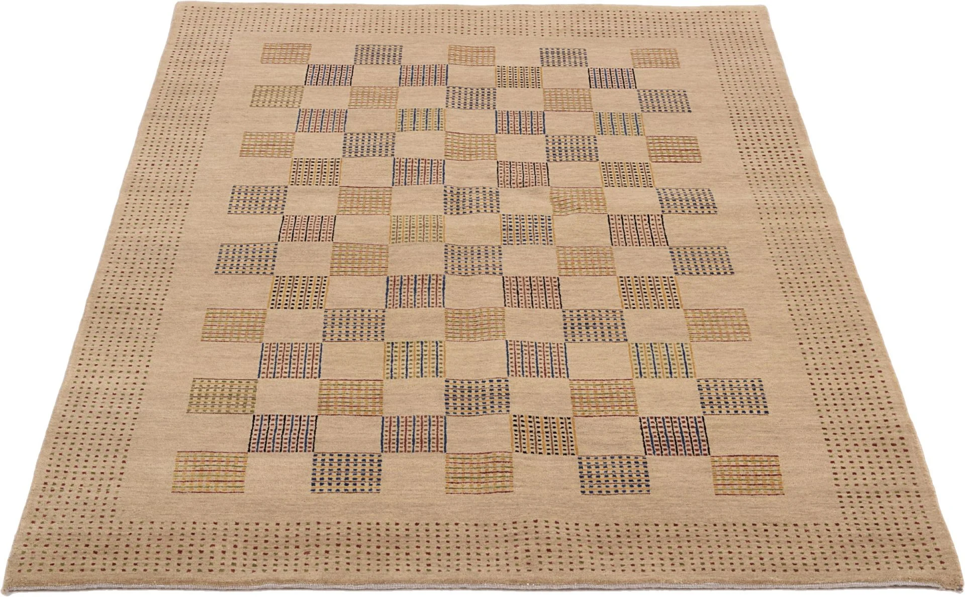 Alternative view of Loribaft Indian Rug 140 × 207 cm in Wool, hand-knotted