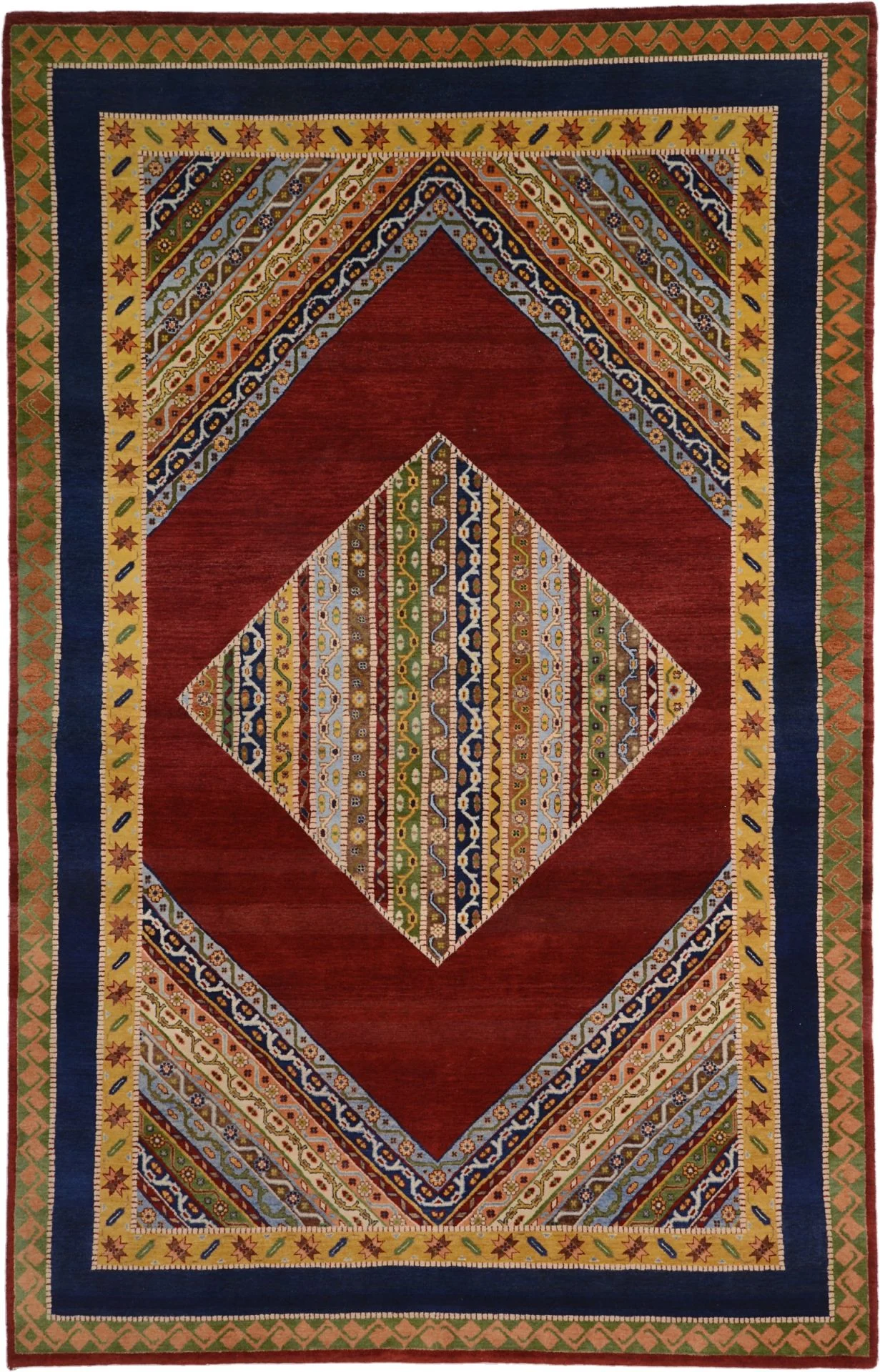 Hand-Knotted Loribaft Indian Rug, 192 × 302 cm, Wool