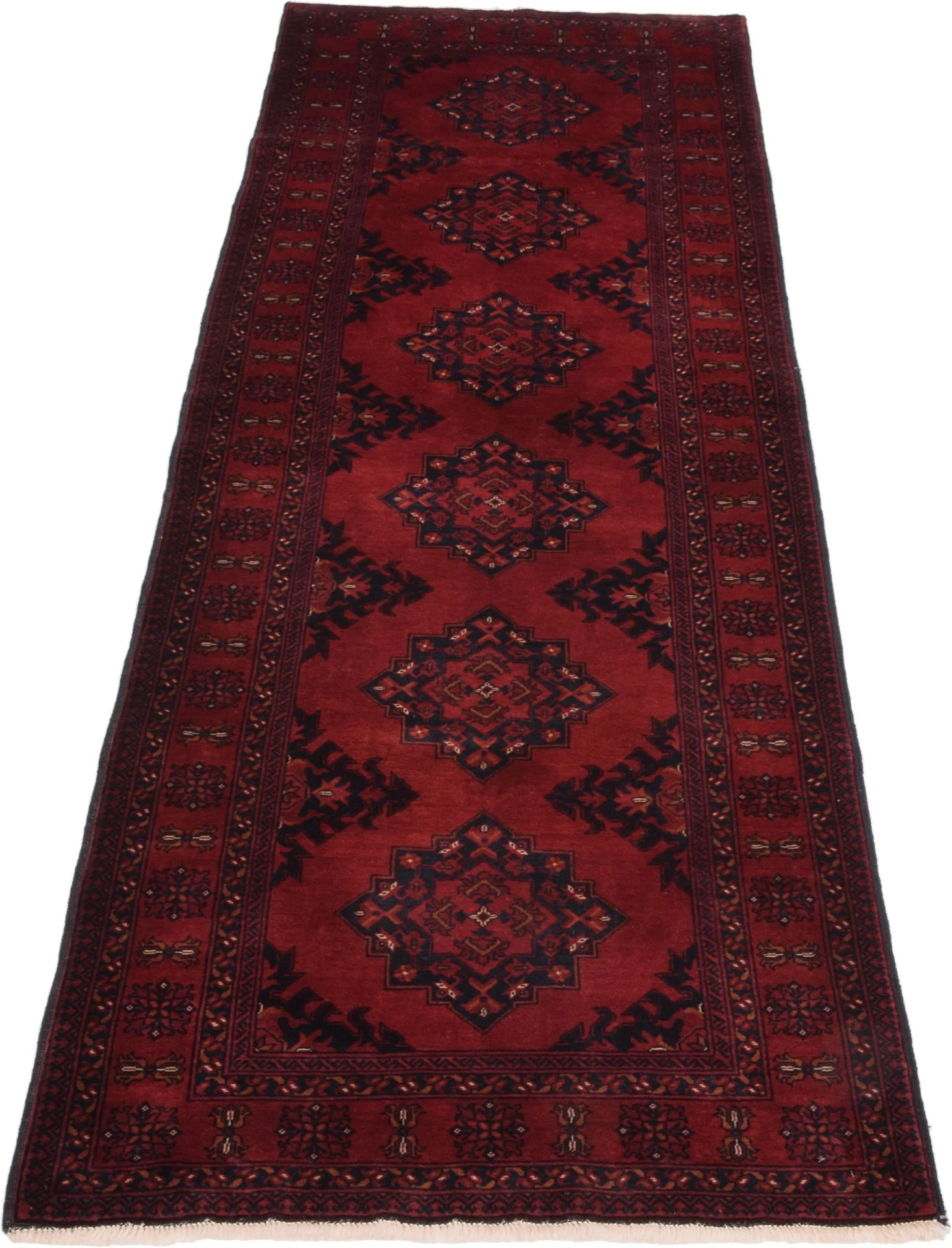 Alternative view of Hand-Knotted Afghan Rug, 84 × 290 cm, Wool