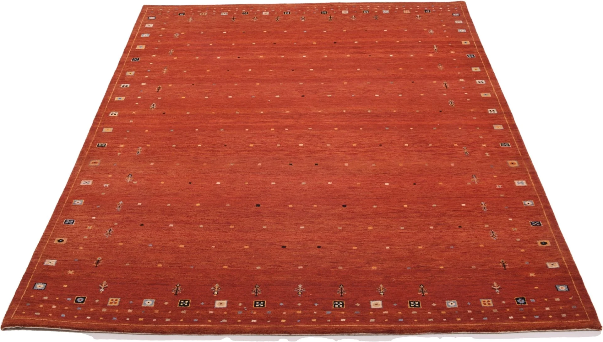 Alternative view of Hand-Knotted Loribaft Indian Rug, 174 × 249 cm, Wool