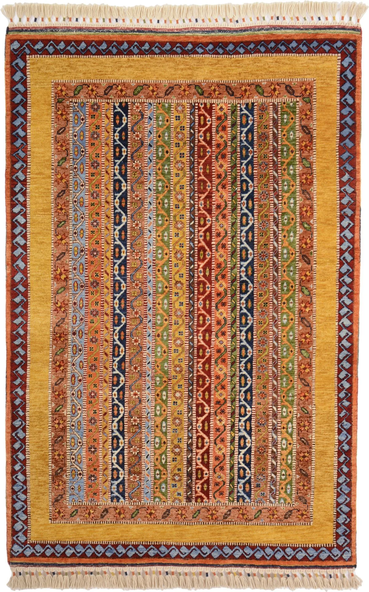 Hand-Knotted Loribaft Indian Rug, 125 × 186 cm, Wool