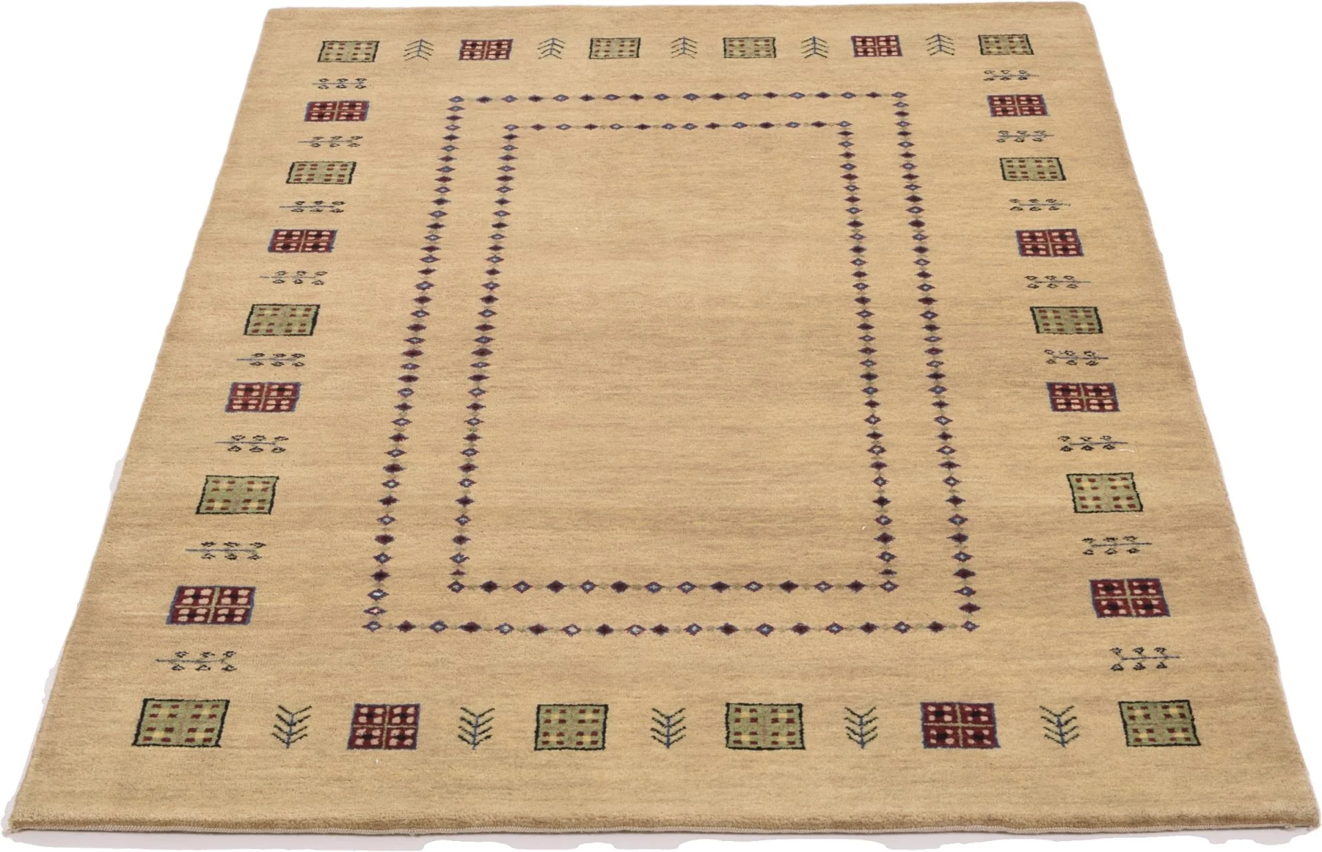 Alternative view of Loribaft Indian Rug 118 × 184 cm in Wool, hand-knotted