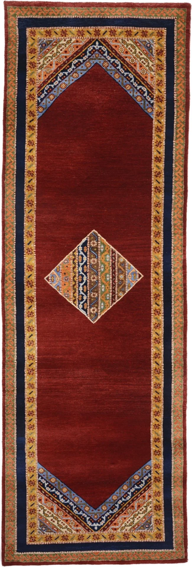 Hand-Knotted Loribaft Indian Rug, 81 × 248 cm, Wool
