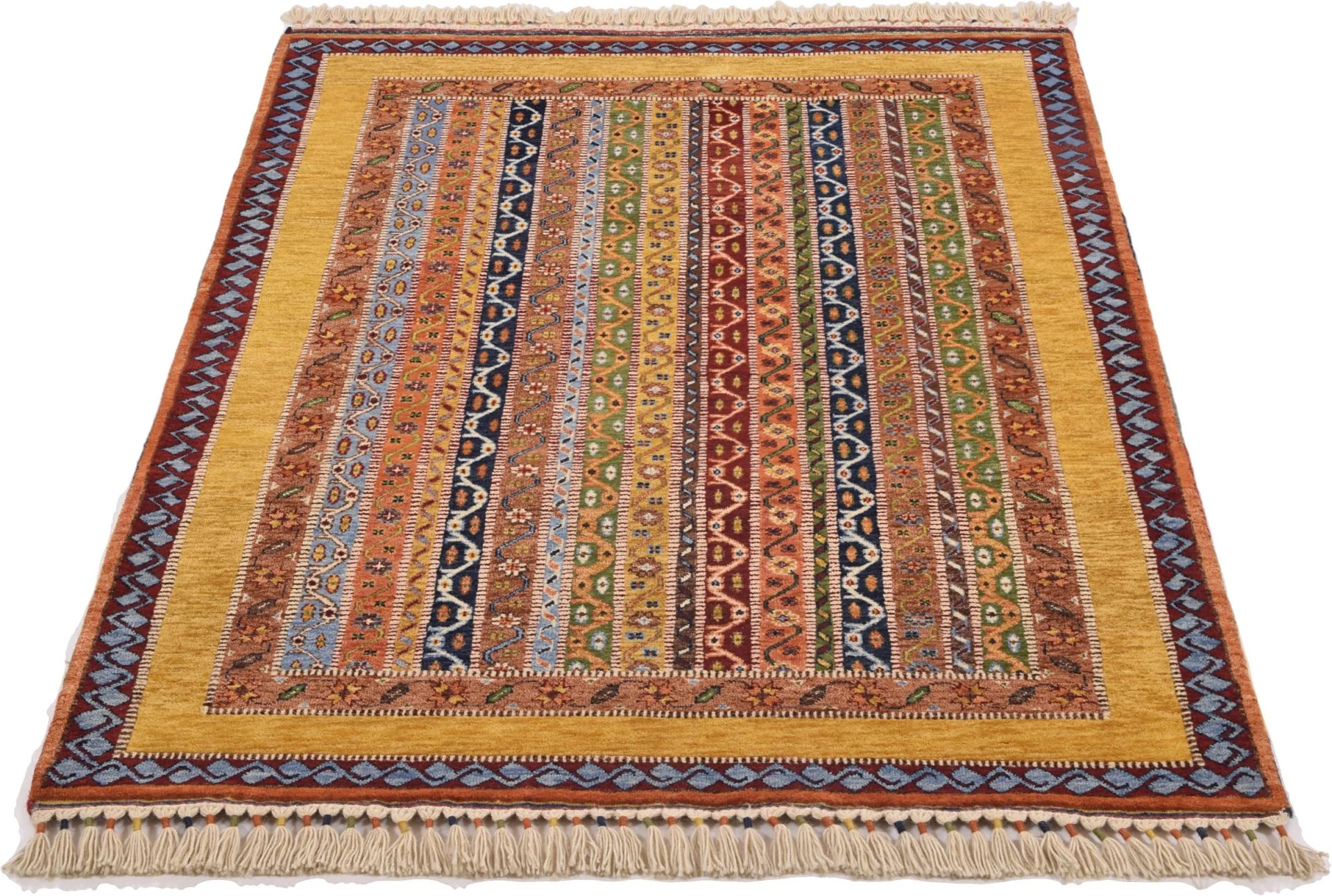 Alternative view of Hand-Knotted Loribaft Indian Rug, 125 × 186 cm, Wool