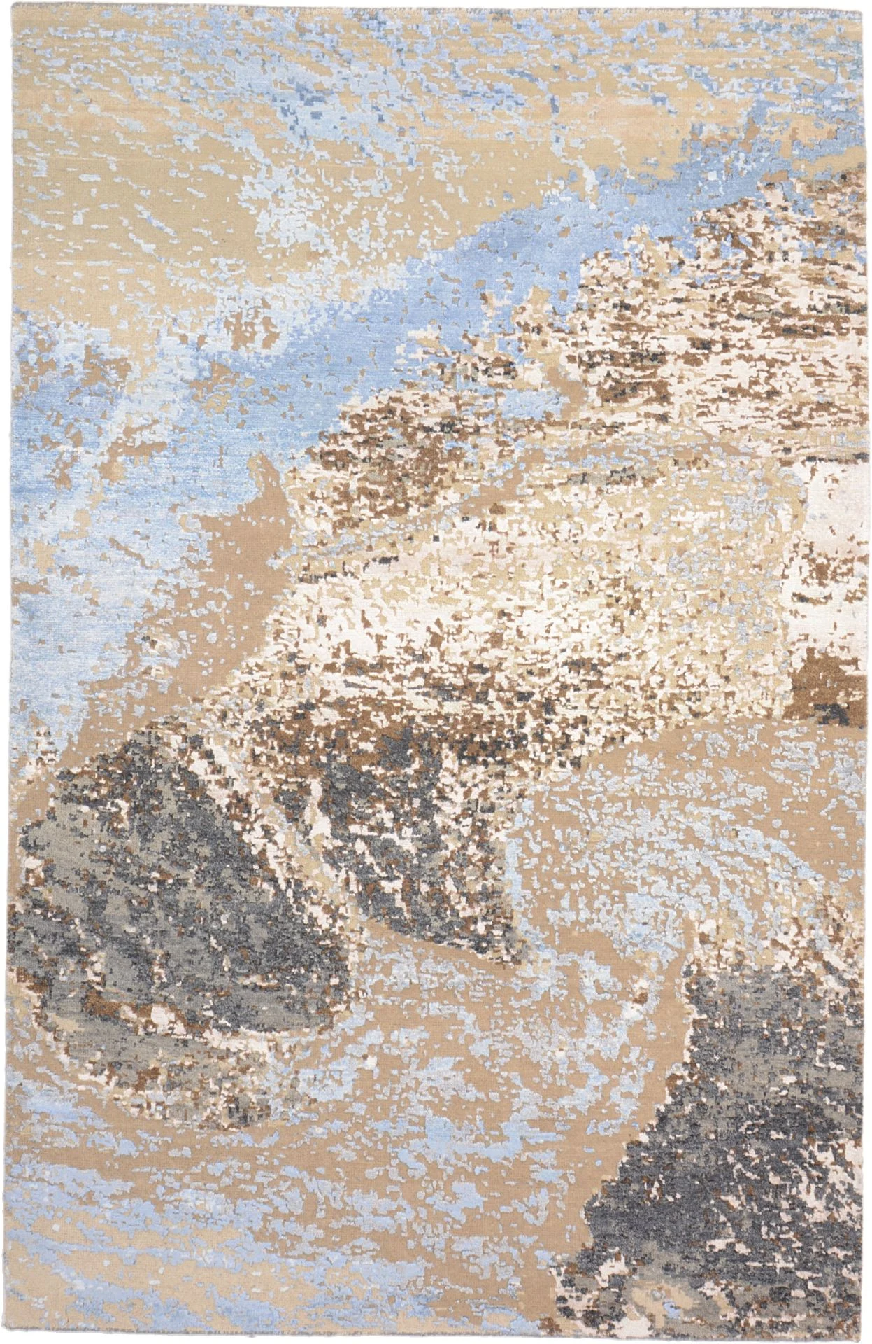 Hand-Knotted Indian Rug, 120 × 186 cm, Silk