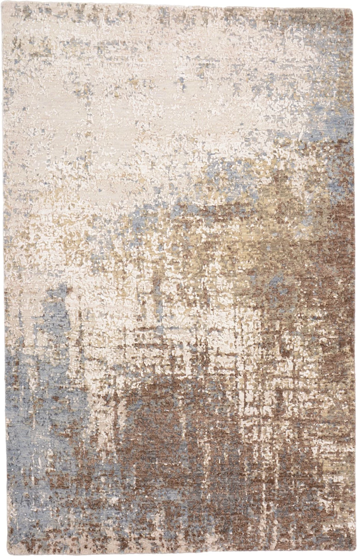 Hand-Knotted Indian Rug, 123 × 191 cm, Silk