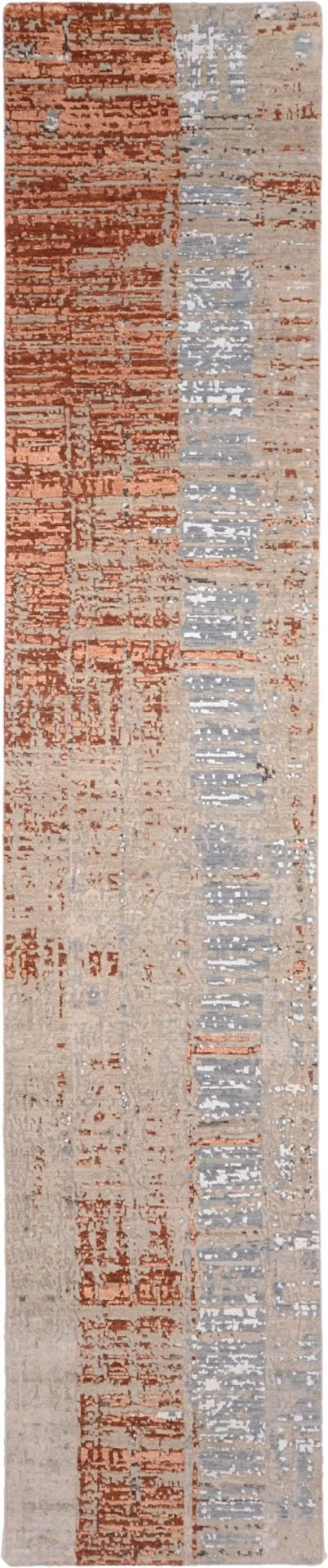 Hand-Knotted Indian Rug, 76 × 373 cm, Silk