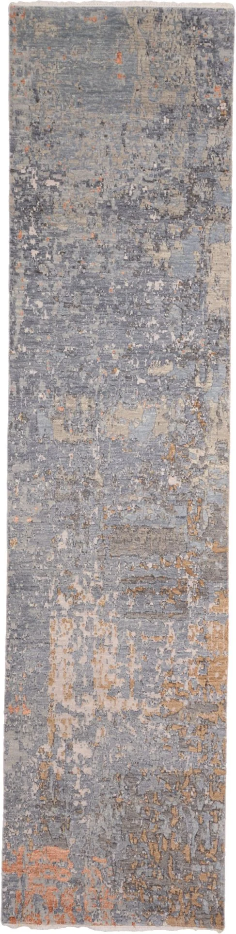 Silk Indian Rug 76 × 311 cm, hand-knotted