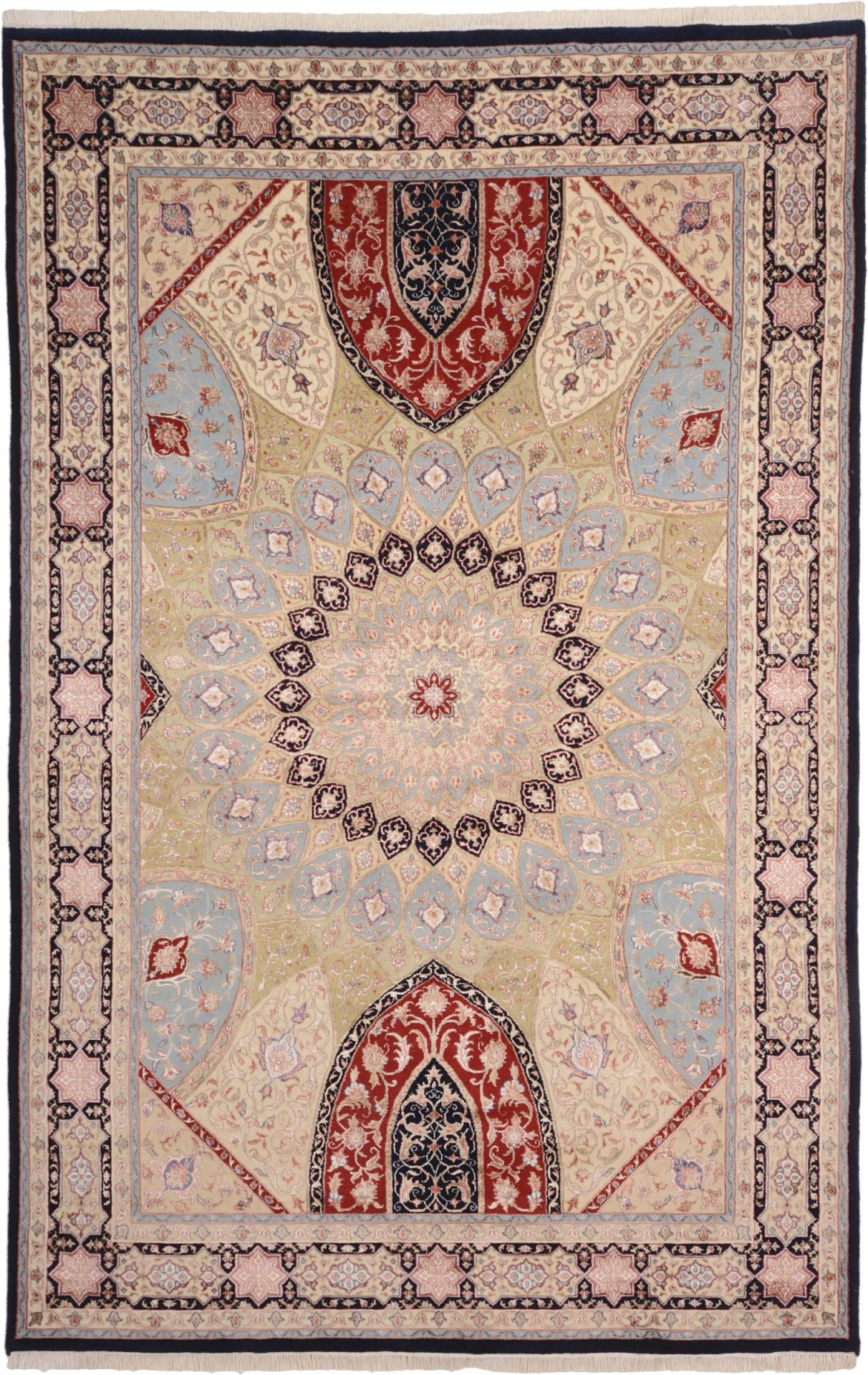 Hand-Knotted Tabriz Indian Rug, 194 × 300 cm
