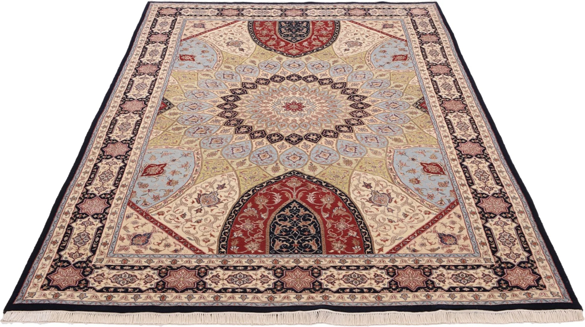Alternative view of Hand-Knotted Tabriz Indian Rug, 194 × 300 cm