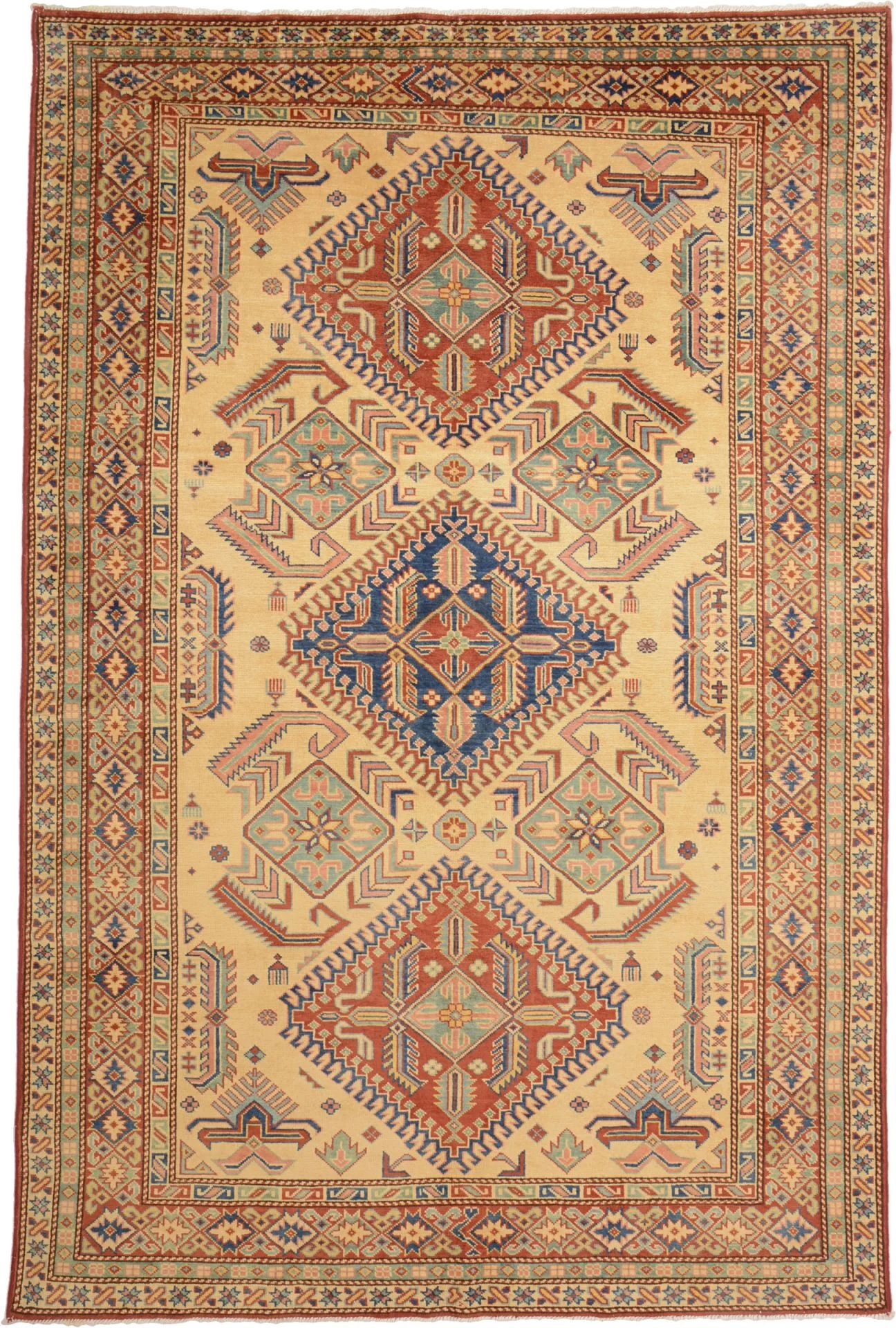Hand-Knotted Kazak Indian Rug, 146 × 219 cm