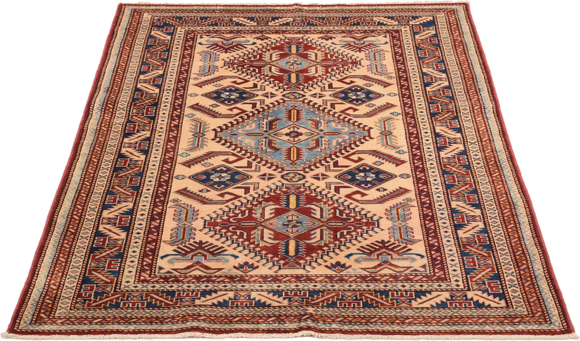 Alternative view of Kazak Indian Rug 124 × 173 cm, hand-knotted