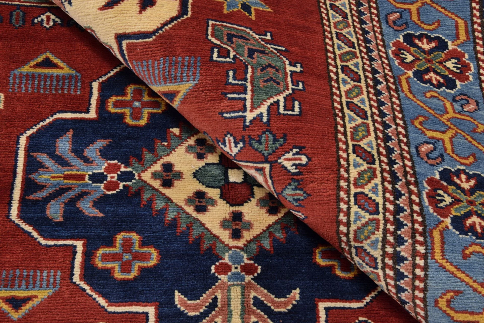 Hand-Knotted Kazak Indian Rug, 126 × 186 cm - Image 4