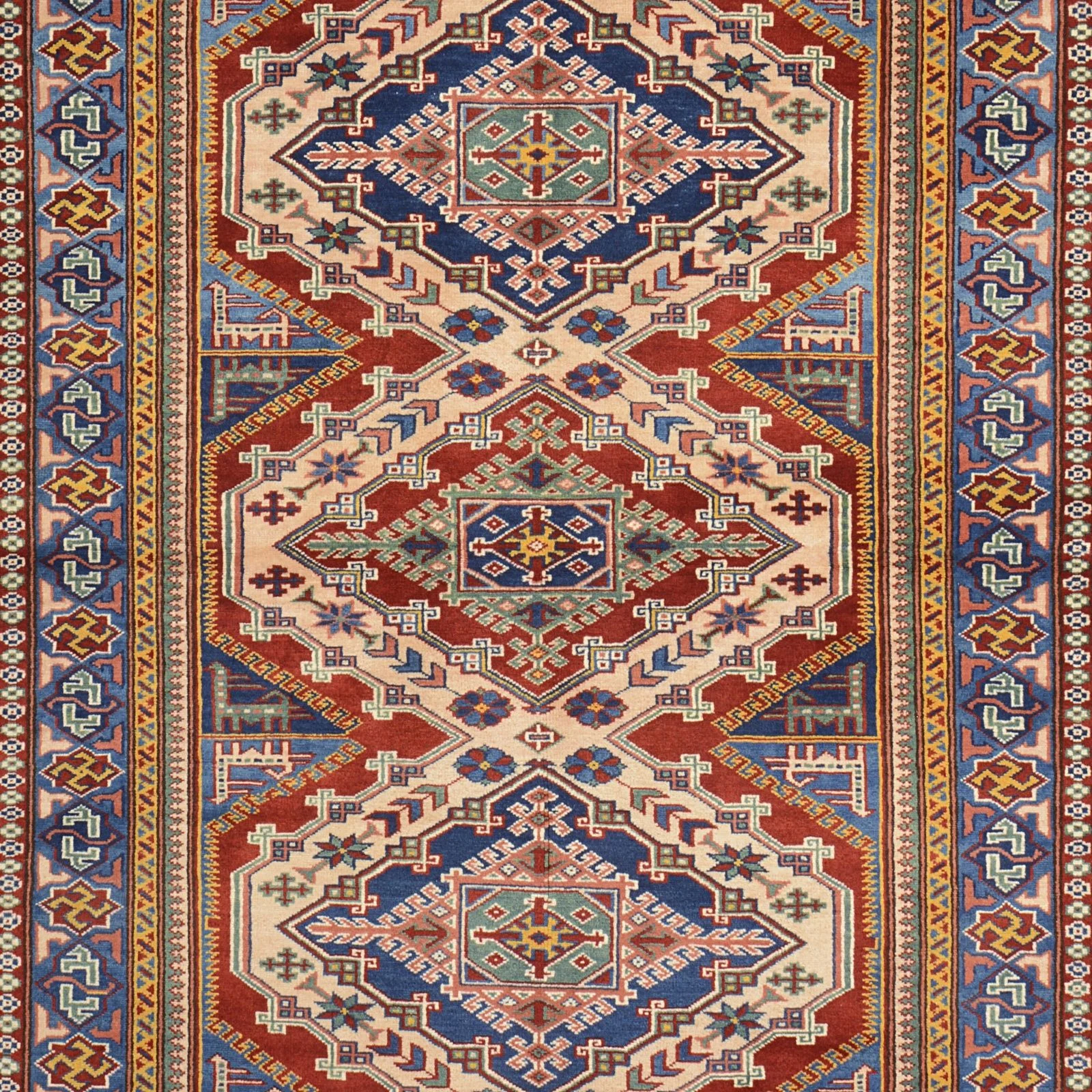 Hand-Knotted Kazak Indian Rug, 126 × 186 cm - Image 5