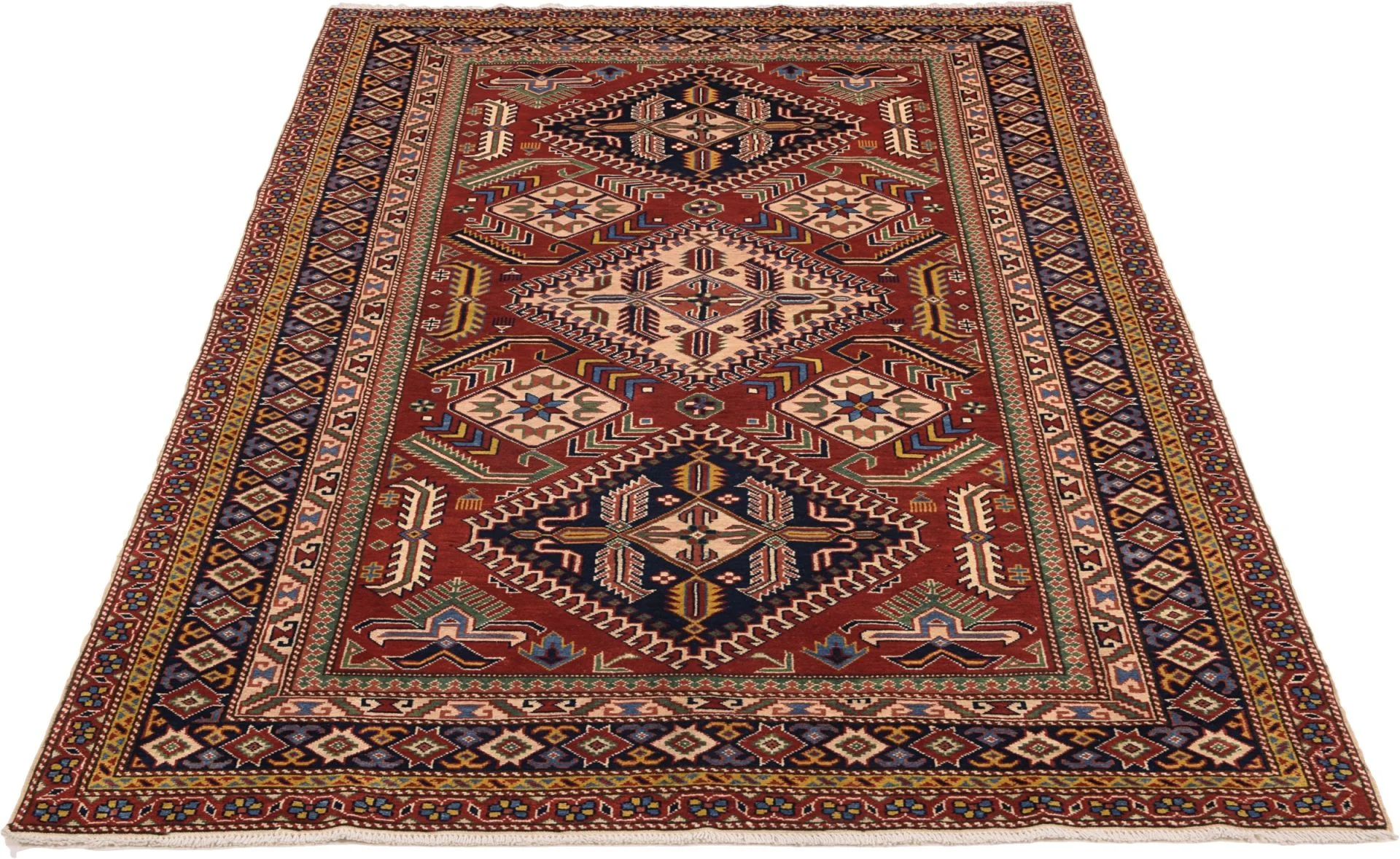 Alternative view of Hand-Knotted Kazak Indian Rug, 143 × 214 cm