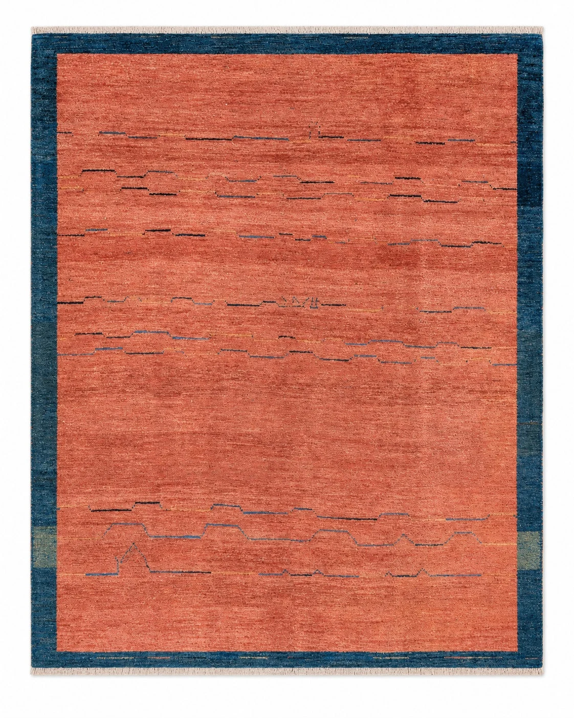 Hand-Knotted Gabbeh Persian Rug, 268 × 229 cm, Wool