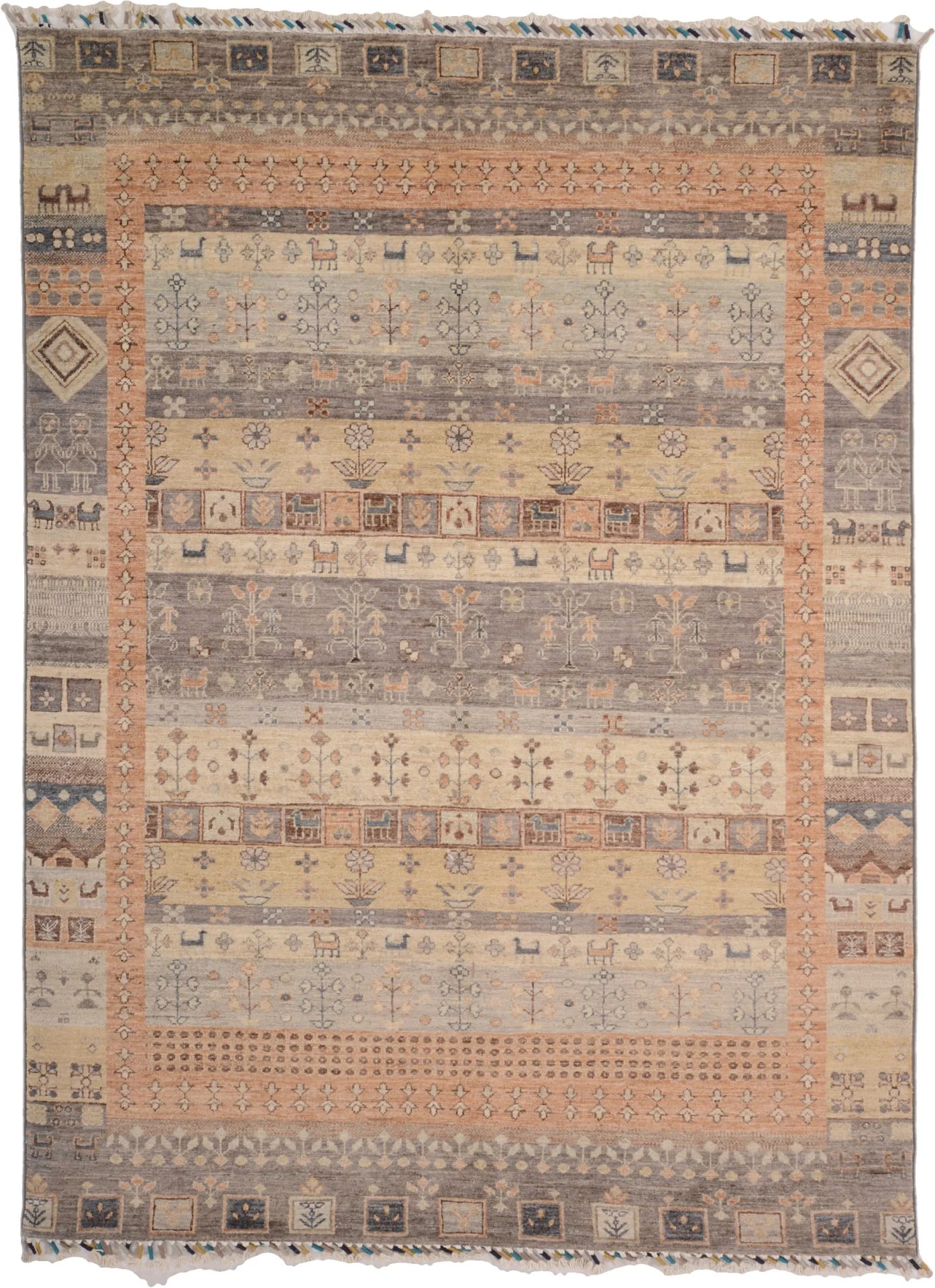 Hand-Knotted Samarkand Pakistani Rug, 151 × 205 cm, Wool