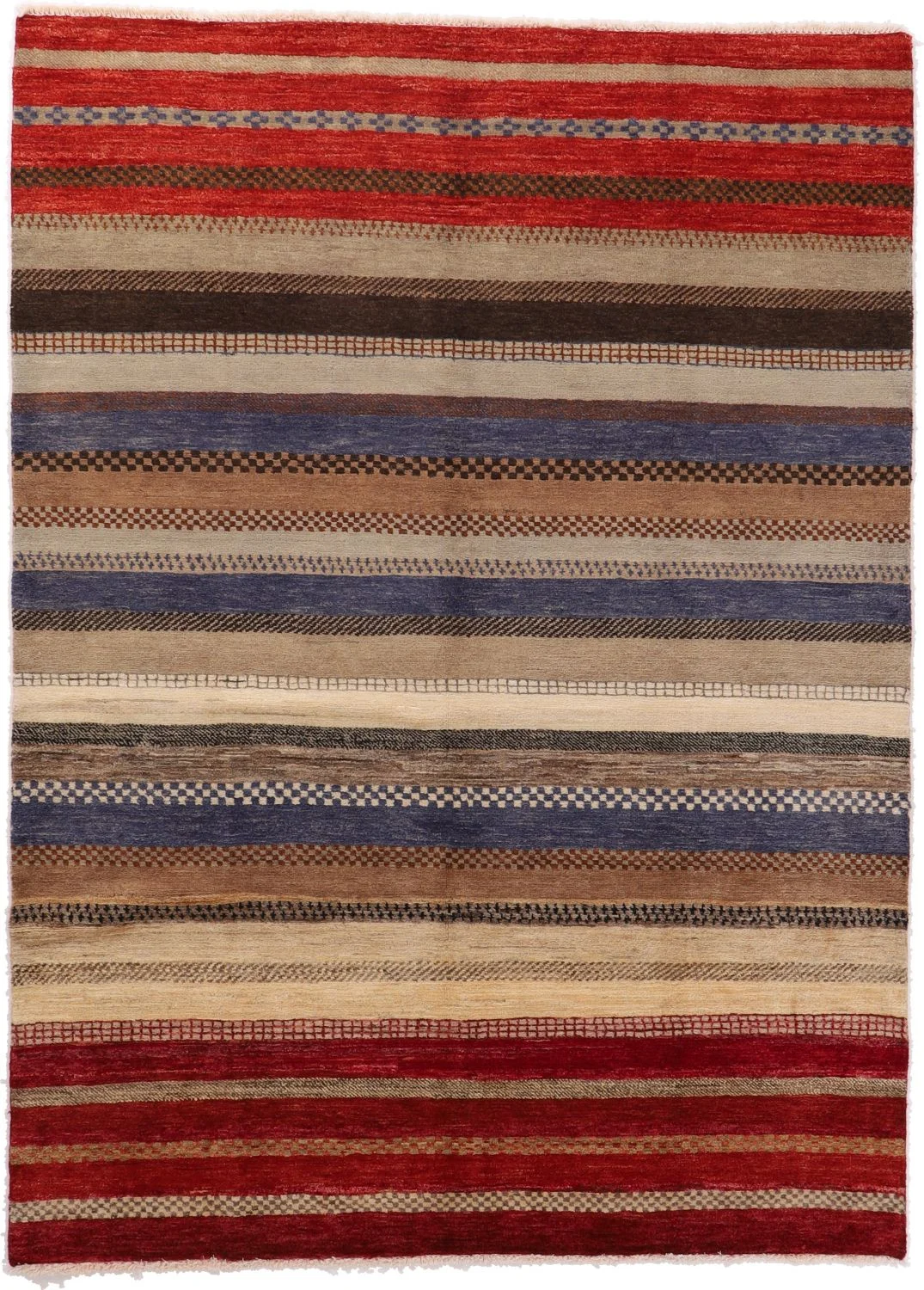 Hand-Knotted Gabbeh Pakistani Rug, 174 × 238 cm, Wool