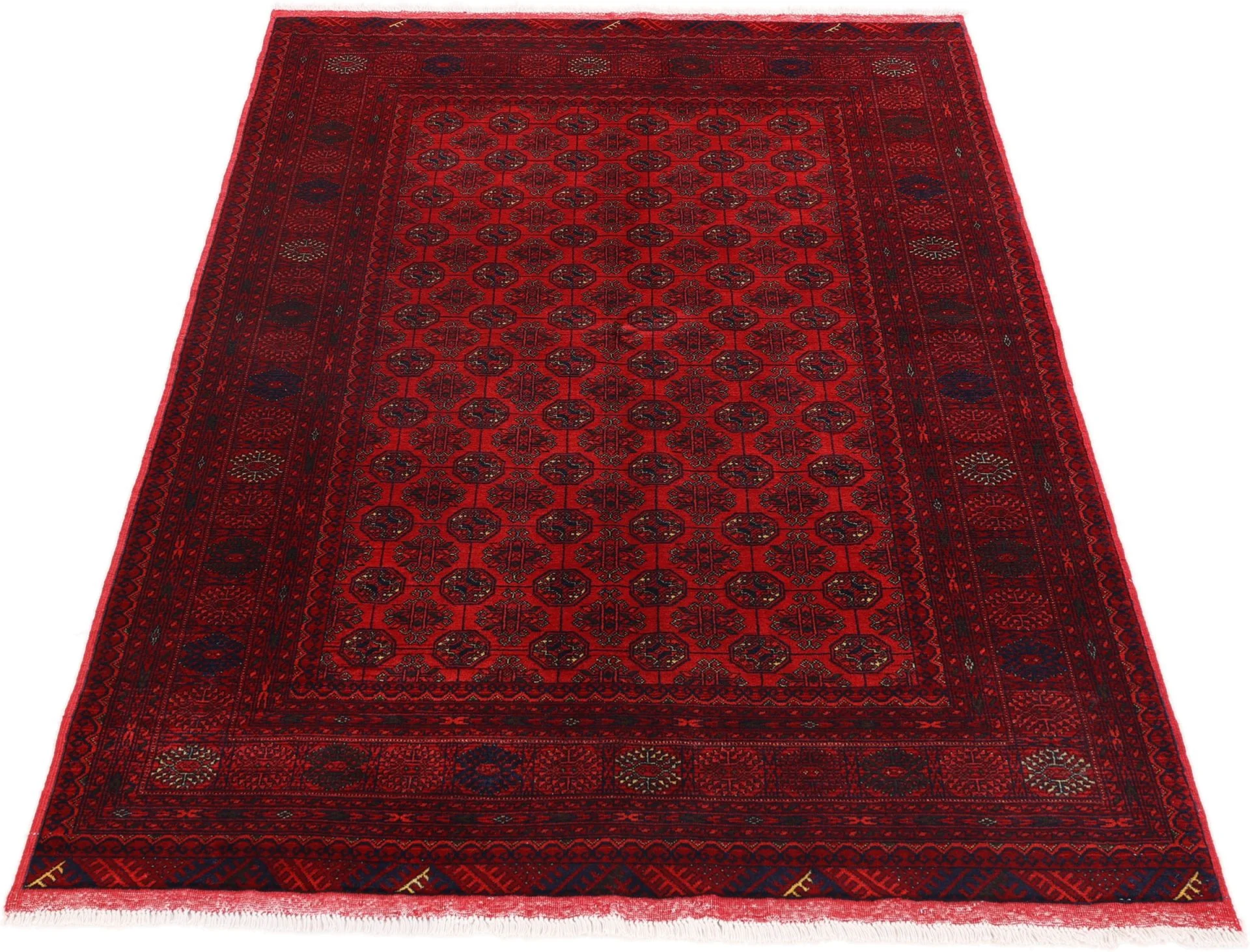 Alternative view of Wool Afghan Rug 120 × 195 cm, hand-knotted