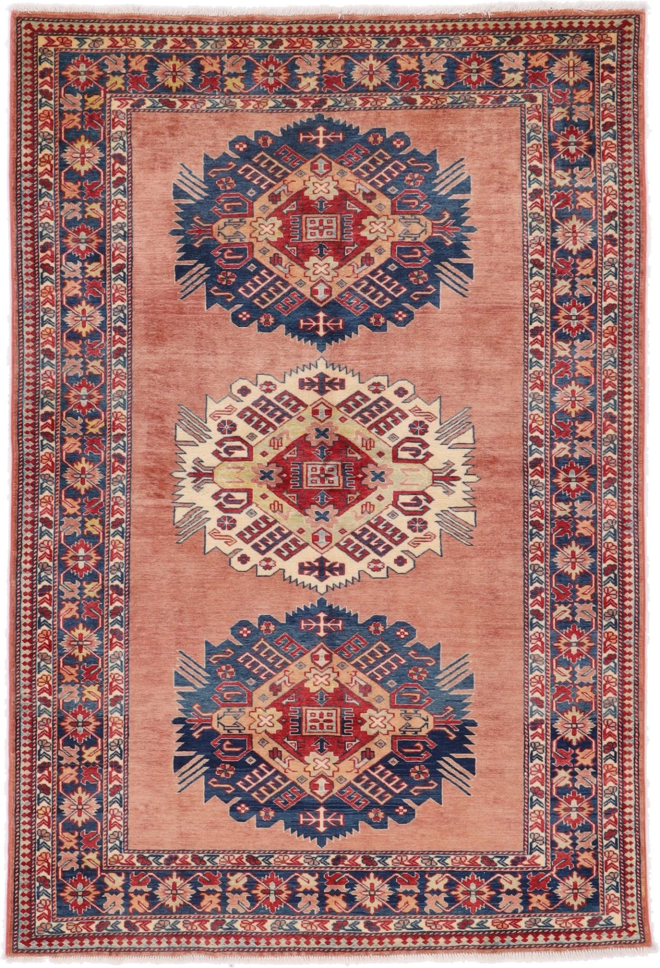 Hand-Knotted Pakistani Rug, 126 × 186 cm, Wool