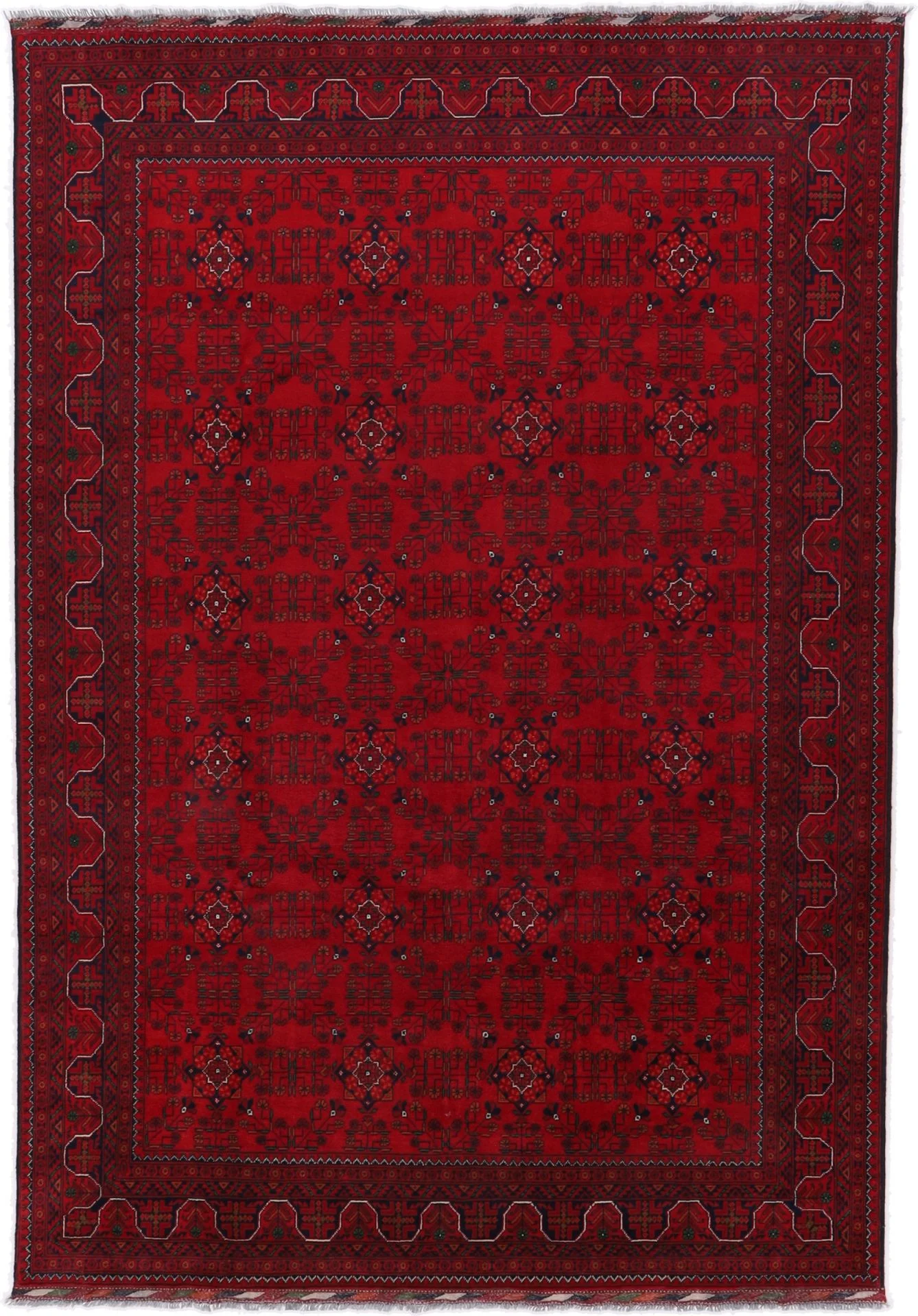 Afghan Rug 200 × 292 cm in Wool, hand-knotted