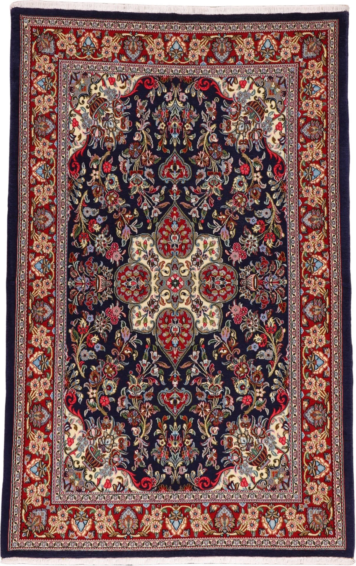 Wool Qom Persian Rug 136 × 212 cm, hand-knotted