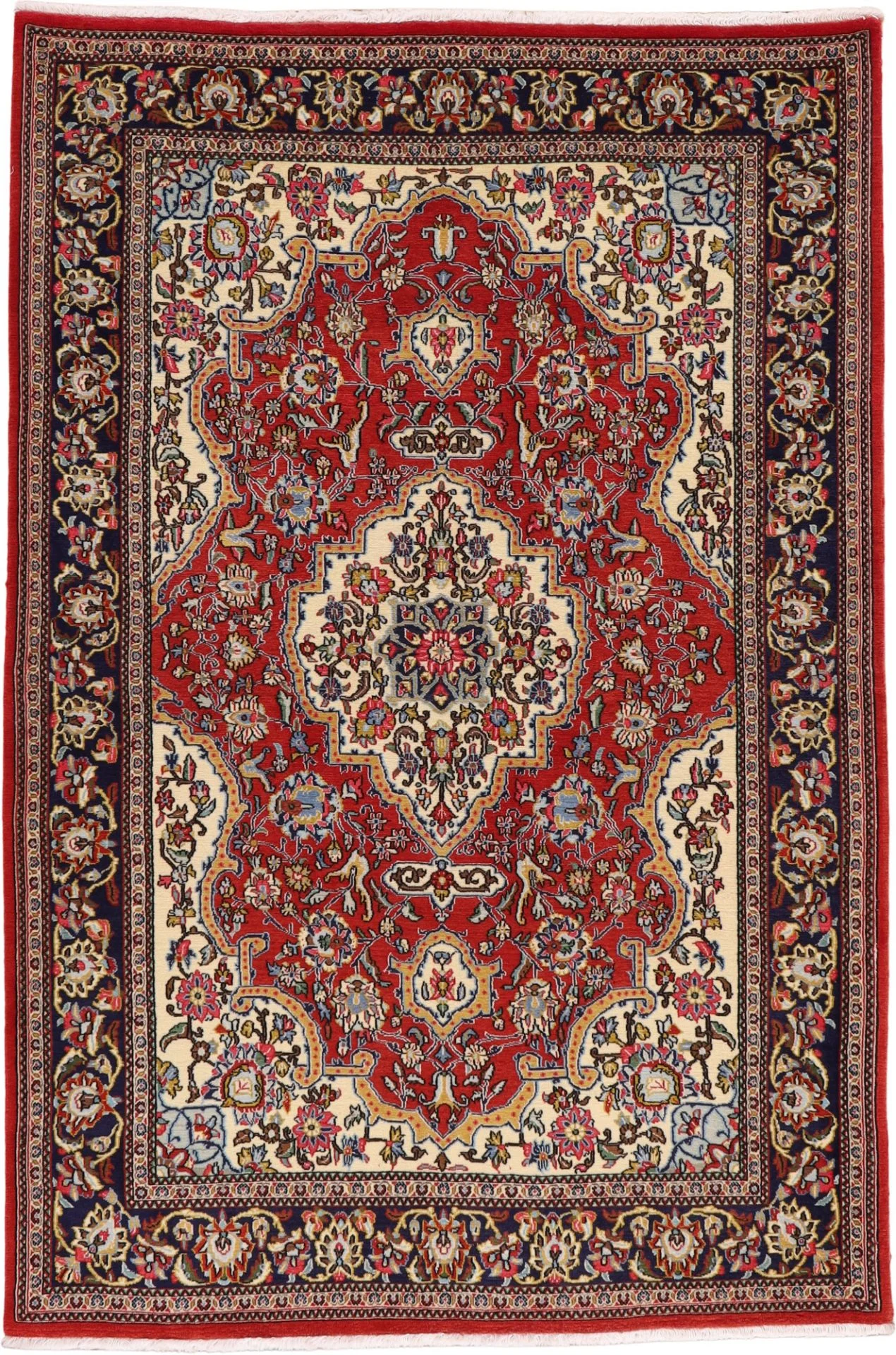 Hand-Knotted Qom Persian Rug, 140 × 208 cm, Wool