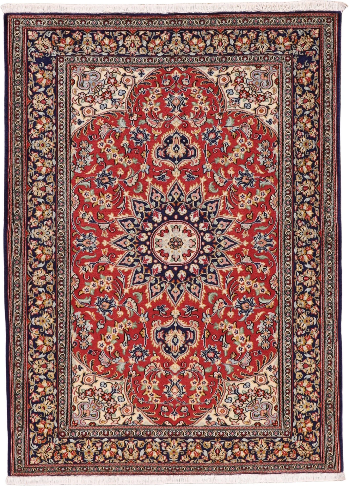 Hand-Knotted Qom Persian Rug, 129 × 177 cm, Wool