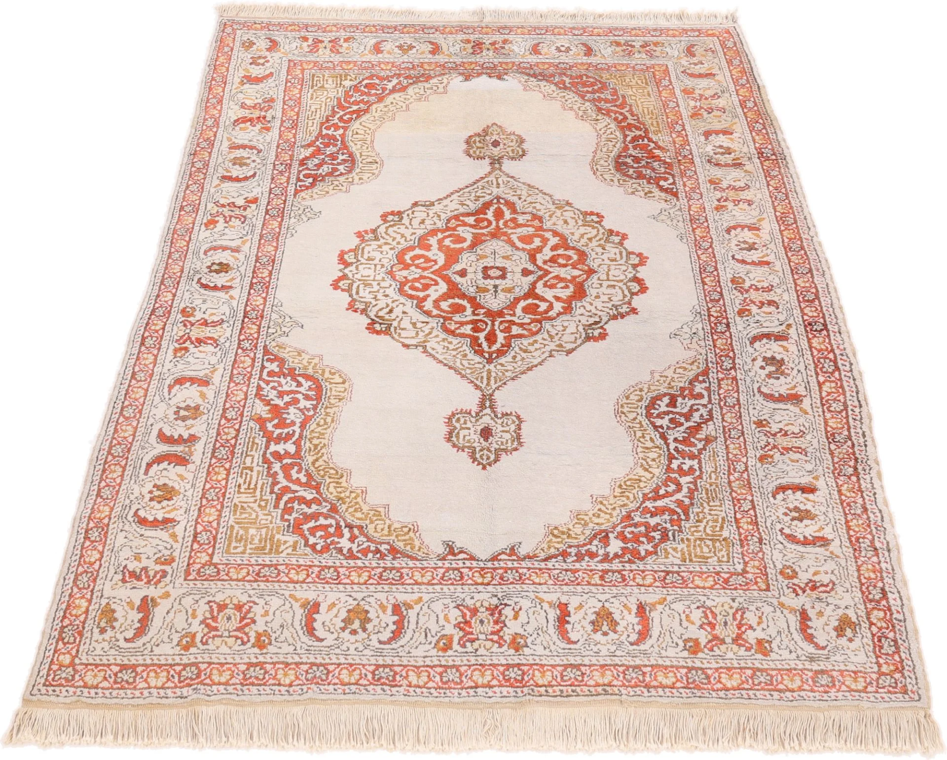 Alternative view of Indian Rug 186 × 123 cm in Wool, hand-knotted