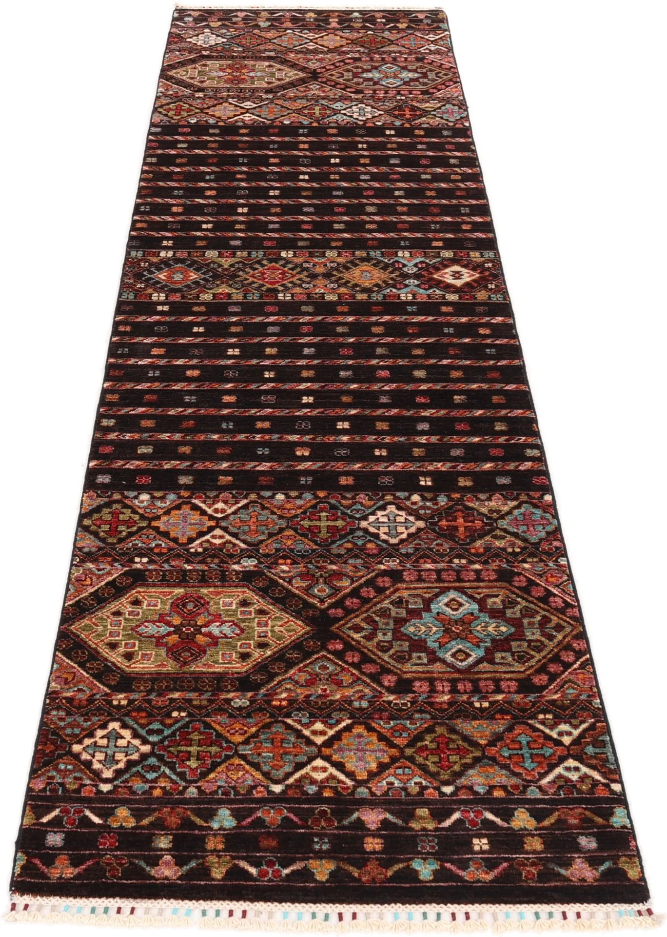 Alternative view of Samarkand Afghan Rug 84 × 312 cm in Wool, hand-knotted