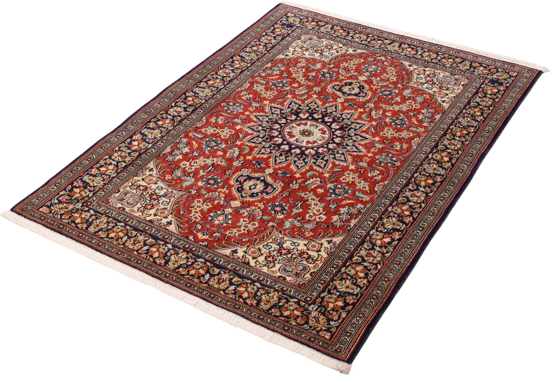 Hand-Knotted Qom Persian Rug, 129 × 177 cm, Wool - Image 5
