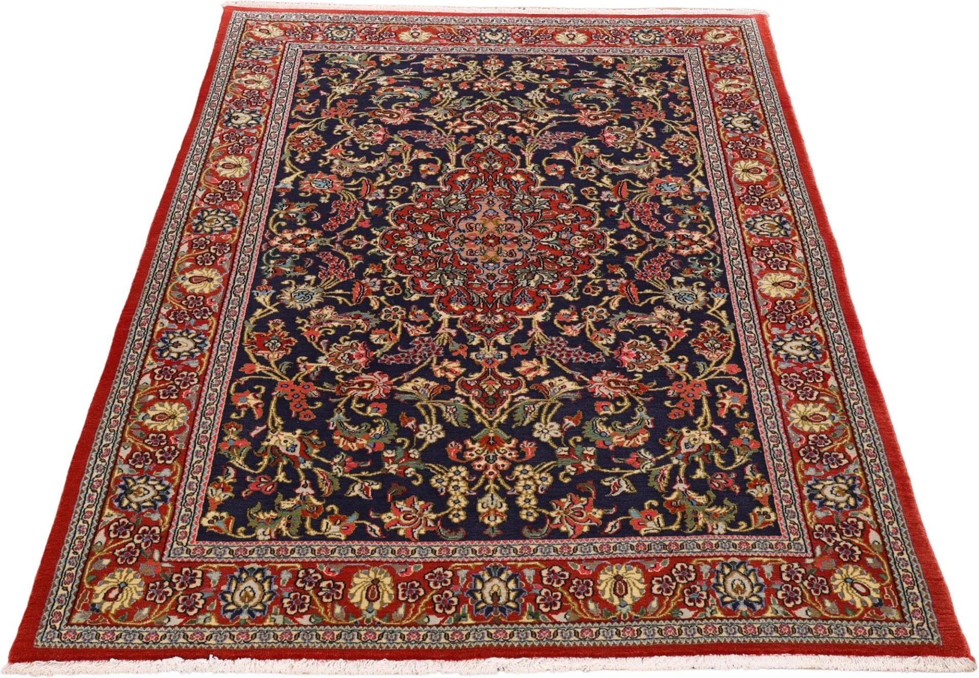 Alternative view of Hand-Knotted Qom Persian Rug, 137 × 199 cm, Wool