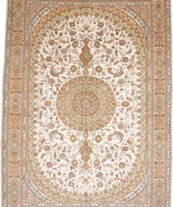 Qom Oriental Rug 278 × 190 cm, silk, hand-knotted
