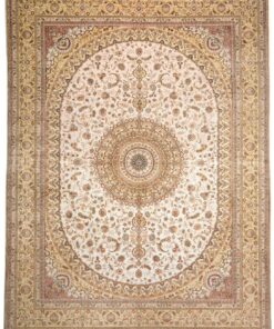Qom Oriental Rug 364 × 276 cm, silk, hand-knotted