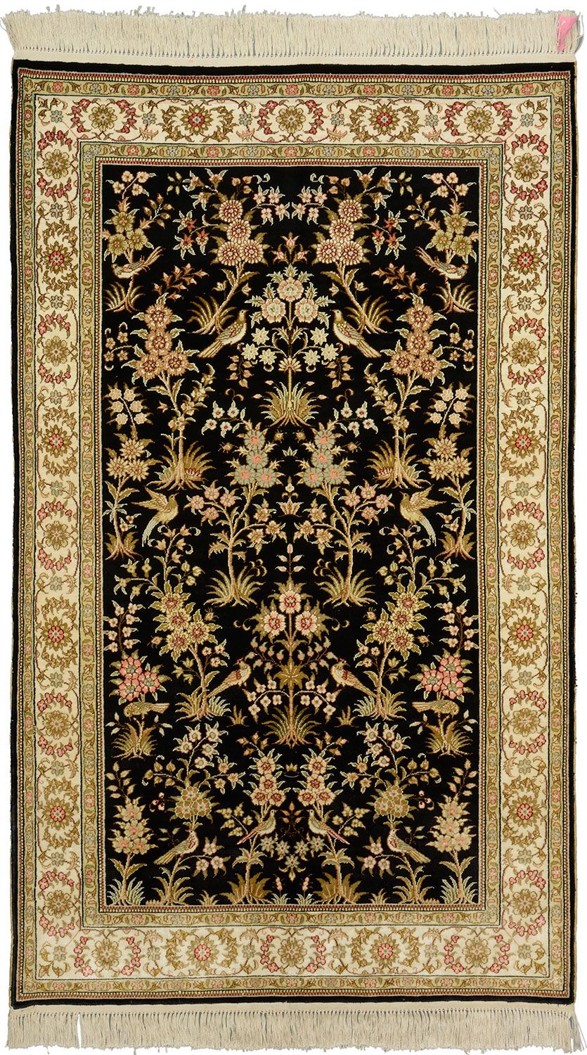 Qom Oriental Rug 155 × 93 cm, silk, hand-knotted