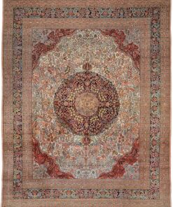 Hereke Oriental Rug 300 × 246 cm, silk, hand-knotted