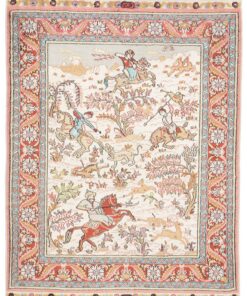 Hereke Oriental Rug 61 × 46 cm, silk, hand-knotted