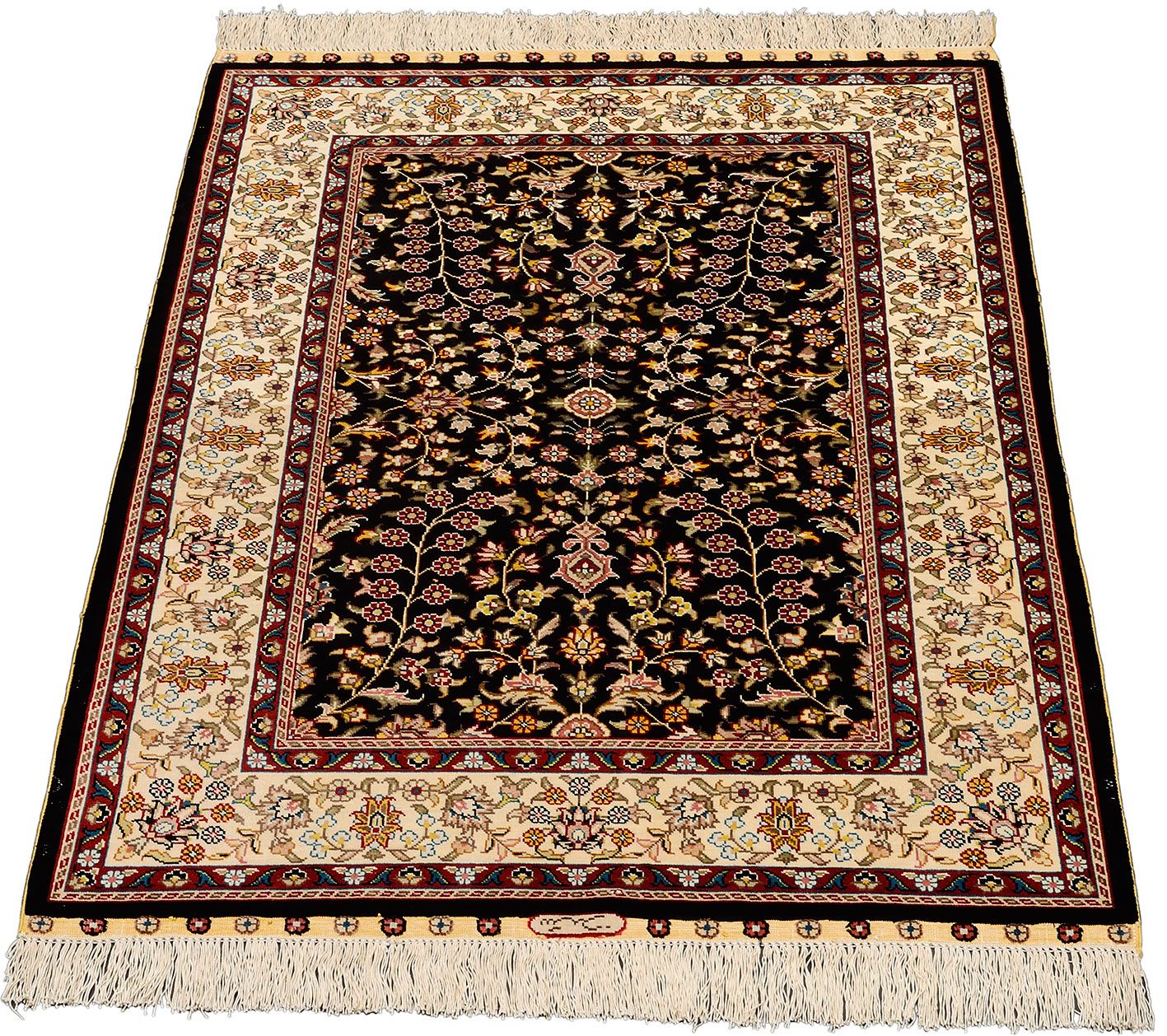 Hereke Oriental Rug 123 × 77 cm, silk, hand-knotted — view 2