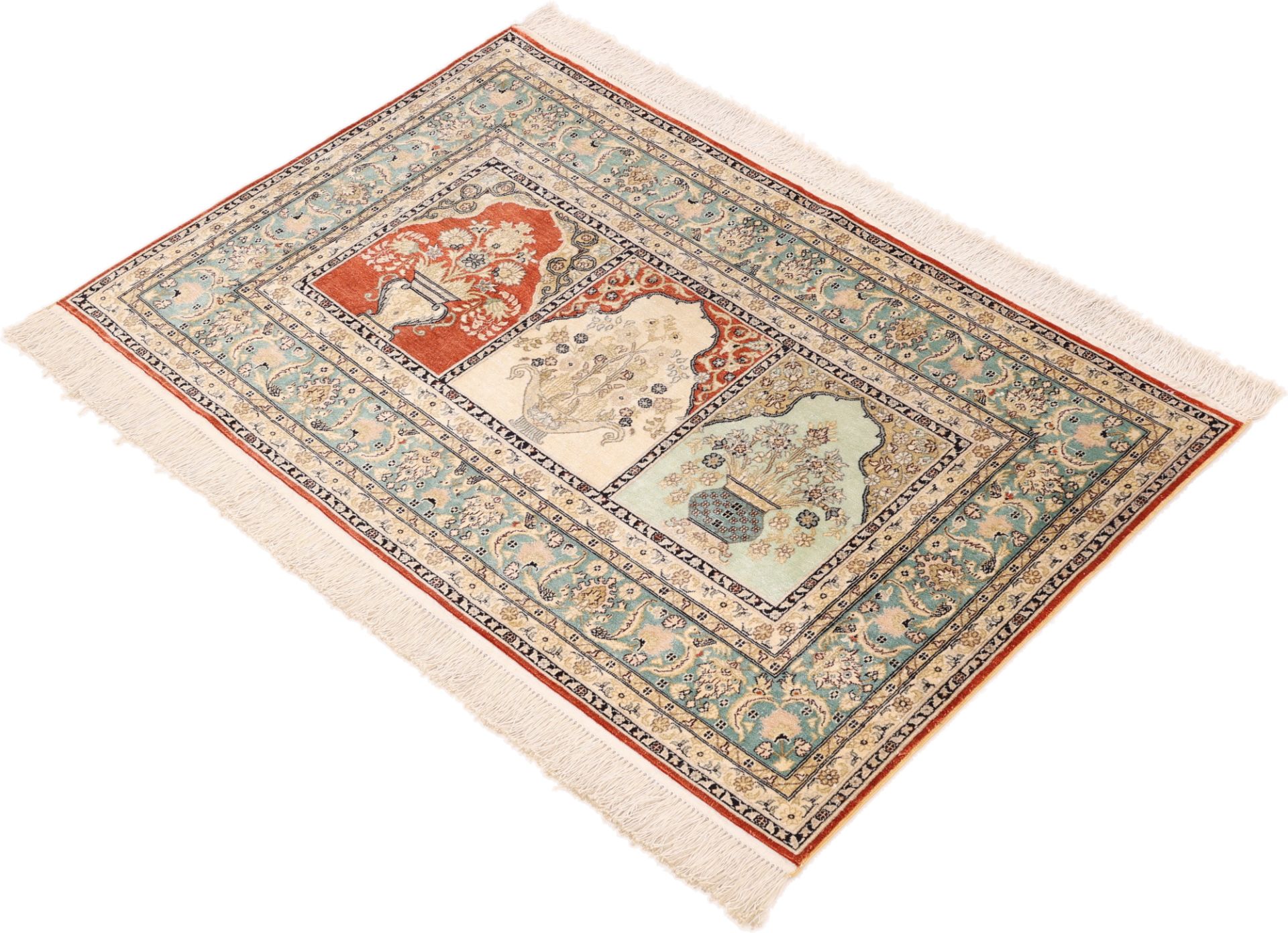 Hereke Oriental Rug 123 × 78 cm, silk, hand-knotted — view 4