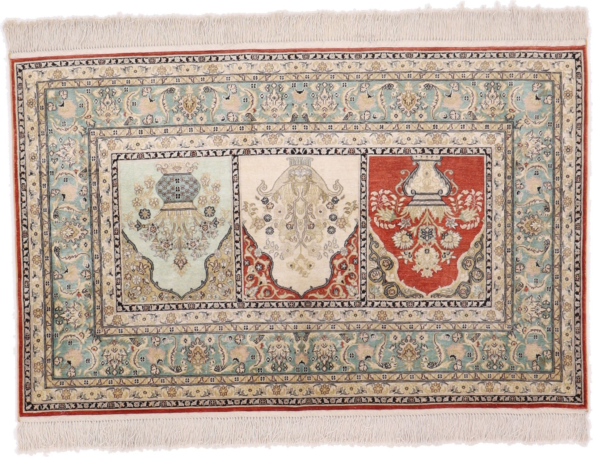Hereke Oriental Rug 123 × 78 cm, silk, hand-knotted